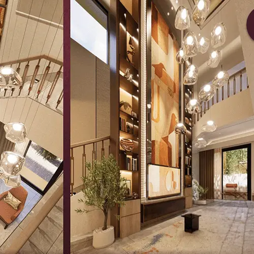 Double height ceiling living room Southbank